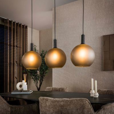 Fraaai Fizz hanglamp 3-lichts - frosted grijs
