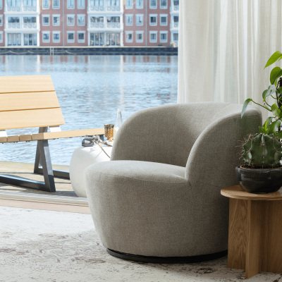 Serra draaifauteuil geweven stof van het woonmerk Woood