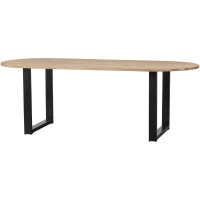 Woood Combi-Tablo ovaal eiken 220x90 cm + u-poot