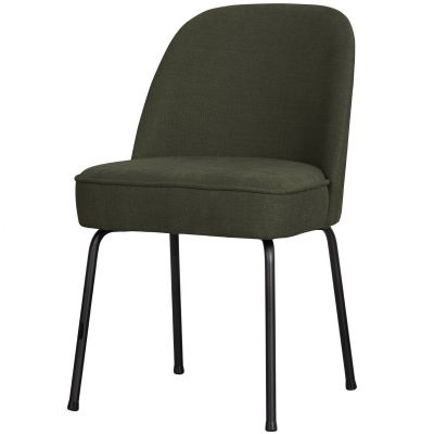 Woood Vogue eetkamerstoel geweven stof warm groen
