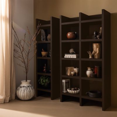 Woood Timo open kast mdf 195x100x40 cm -  donkerbruin