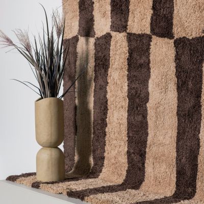 Woood Mosi vaas/plantenpot fiber clay 75xø25 cm - beige