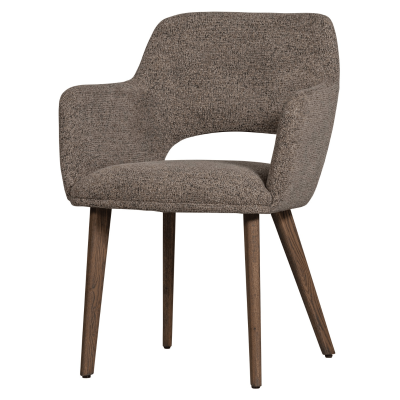 Woood Murat eetkamerstoel taupe met houten poot