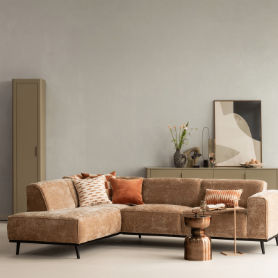 Woood Statement hoekbank links chenille velvet