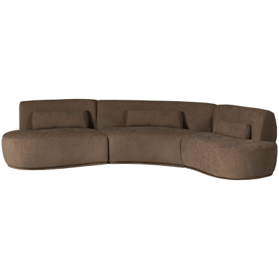 Woood Batavier half ronde bank 6-zits velvet melange