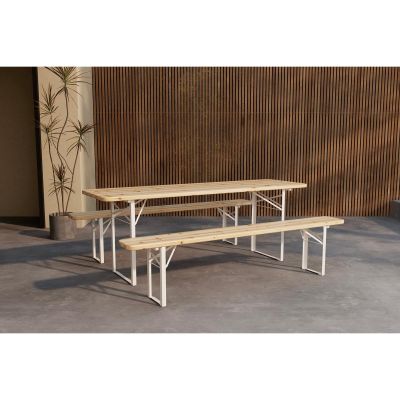 Svea Frederick tuintafel - beige frame/teaklook