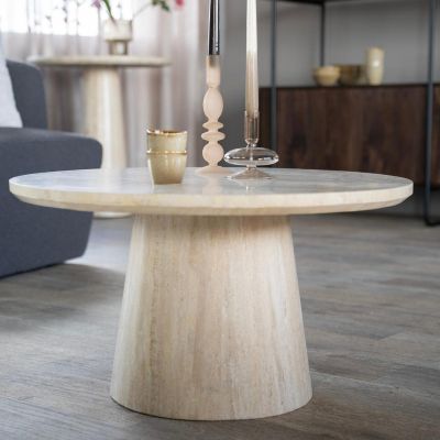 Eleonora Ronde salontafel Aime - Ø70x38 cm - travertin