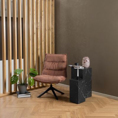 Nøra Sandra draaifauteuil | zwart metaal onderstel | stof Danny