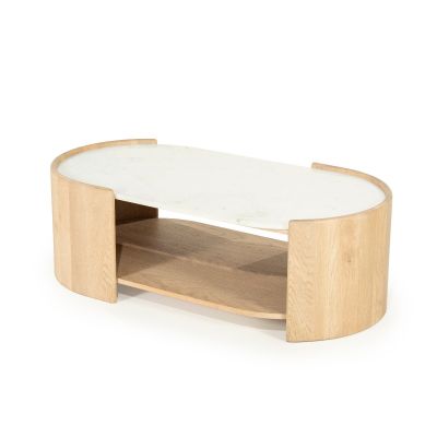 Eleonora Don salontafel ovaal - naturel/marmer