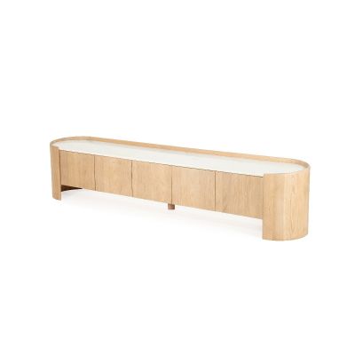 Eleonora Don tv-meubel 240 cm - naturel hout/marmer