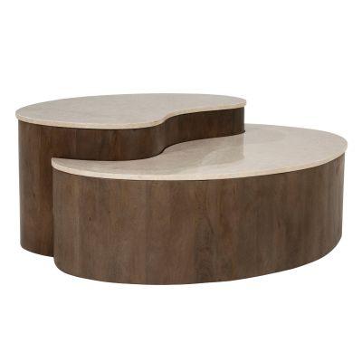 Eleonora Salontafel Thymo - mangohout/Botochino marmer