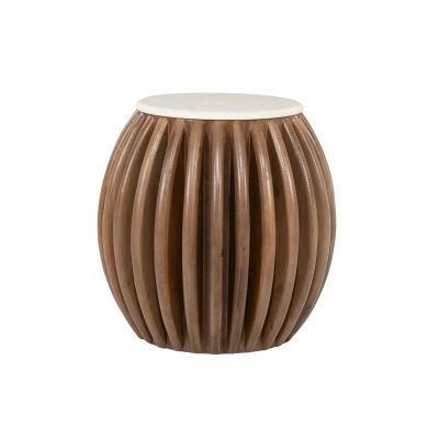 Eleonora Bijzettafel Memphis - mangohout/Botochino marmer
