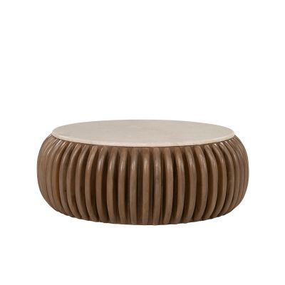 Eleonora Salontafel Memphis - mangohout/Botochino marmer