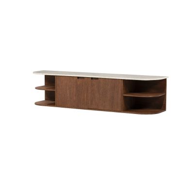 Eleonora Tv-meubel Vigo 160 cm - mangohout/Botochino marmer