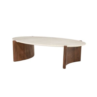 Eleonora Salontafel Nomi - mangohout/Botochino marmer