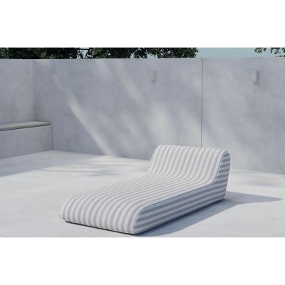 Svea Sammy opblaasbaar ligbed - 168.5x85x51x22 cm - wit/beige gestreept