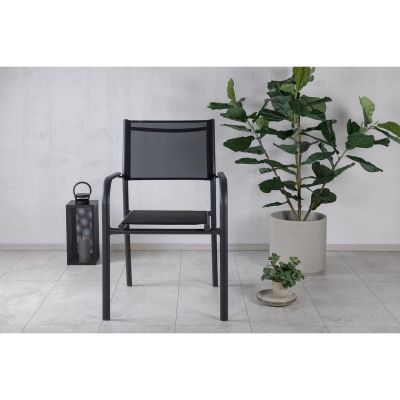 Svea Santi stapelbare tuinstoel aluminium/textileen - zwart