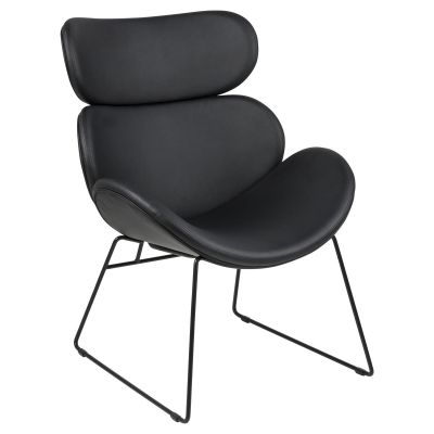 Nøra Marcella fauteuil | zwart metaal onderstel | stof PU - zwart