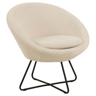 Nøra Melanie fauteuil | zwart metaal onderstel | stof Orson - crème