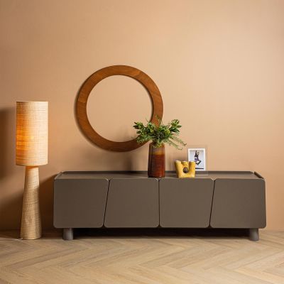 Woood Root tv meubel 200 cm grenen truffel - bruin