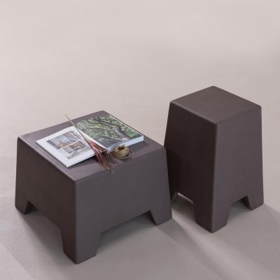 Woood Zine bijzettafel laag cement - bruin