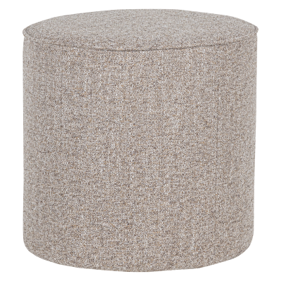 Woood Sara poef hoog ø46 cm geweven stof - naturel melange