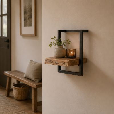 Fraaai Woody metaal wandplank 30 cm