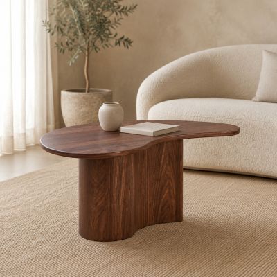 Akira organische bijzettafel 80 cm - walnoot