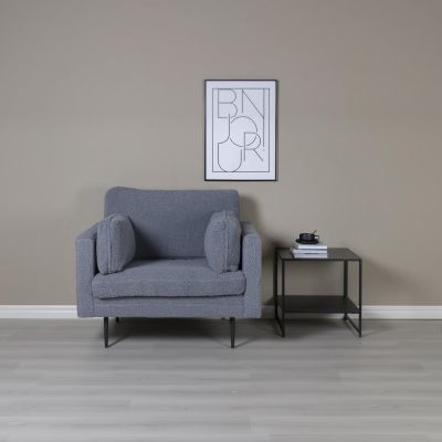 Svea Kiva fauteuil - teddy - donkergrijs
