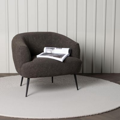 Svea Vona fauteuil - boucle - donkergrijs