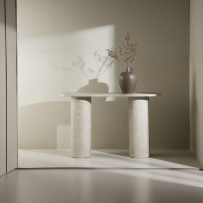 Svea Morel ovale sidetable - 130 cm - marmerlook