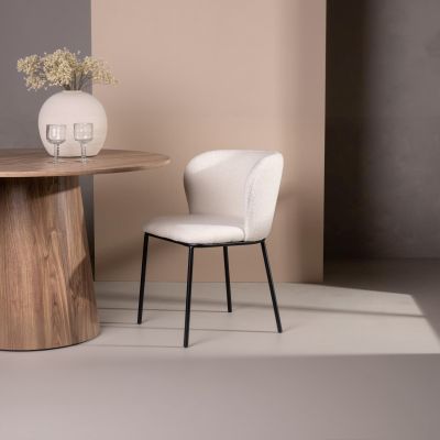 Svea Lino eetkamerstoel - boucle - wit