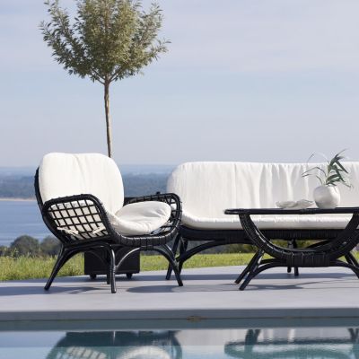 Svea Hugo outdoor loungestoel - wicker - zwart