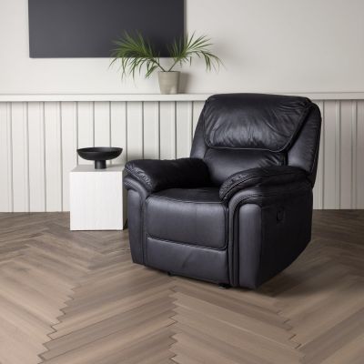 Svea Kazo verstelbare fauteuil - lederlook - zwart