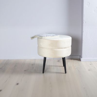 Svea Zane hocker - velvet - beige