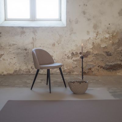 Svea Zako eetkamerstoel - ruitpatroon - linnnenlook - beige