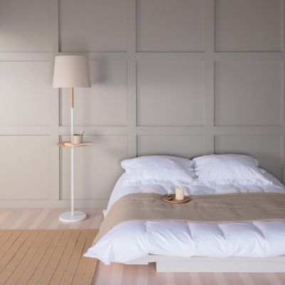 Svea Elara vloerlamp - hout - wit