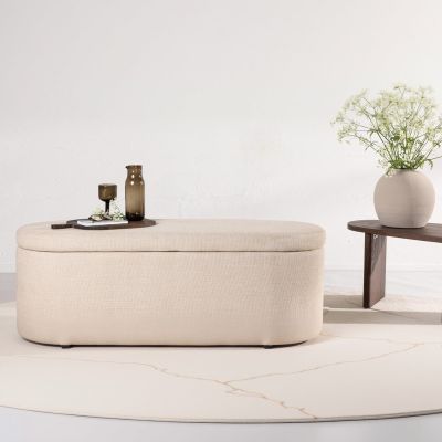 Svea Ziva poef - 130 cm - off white