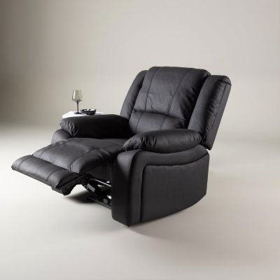 Svea Zira verstelbare fauteuil - lederlook - zwart