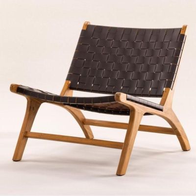 Svea Veno fauteuil - lederlook - bruin