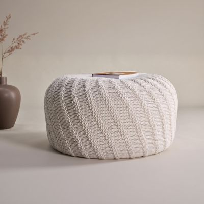 Svea Turner poef - ø60 cm - créme