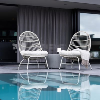 Svea Ines outdoor loungestoel - wicker - wit