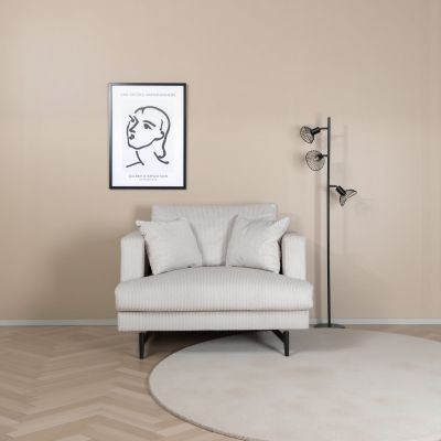 Svea Ruma fauteuil - ribstof - beige