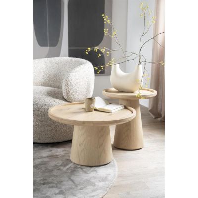 Eleonora Ronde salontafel Leia - eikenhout - ø66 cm