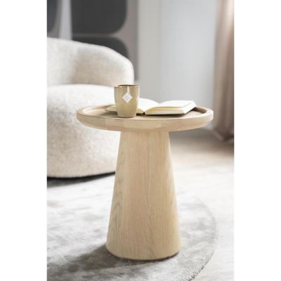 Eleonora Ronde bijzettafel Leia - eikenhout - ø46 cm
