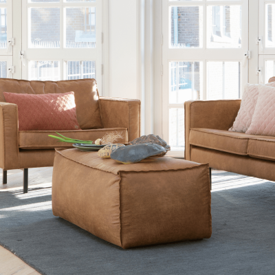 Poef Rodeo 43x120x60 cm Cognac