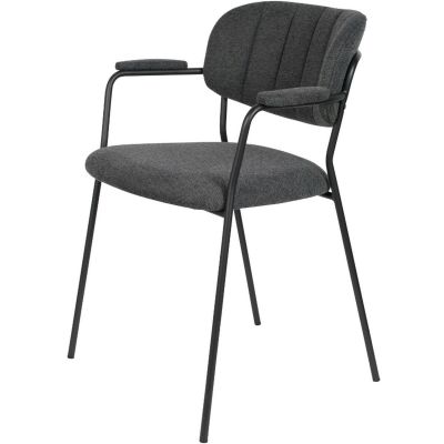 Puur Viken armstoel stof - zwart onderstel