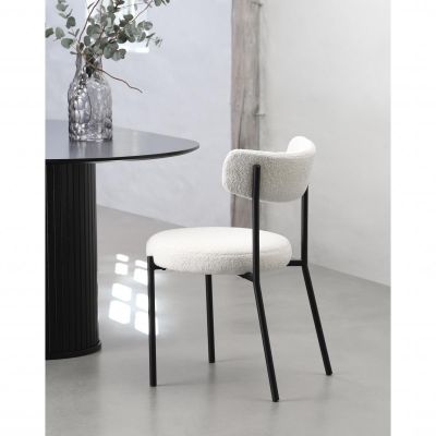 Nordic Home Frej eetkamerstoel - teddy - wit