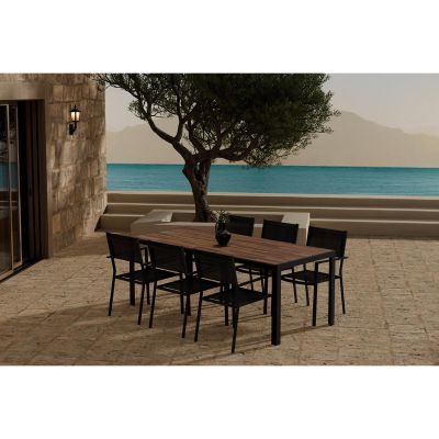 Svea Loyd rechthoekige eettafel - naturel + 6x Jami eetkamerstoelen - zwart