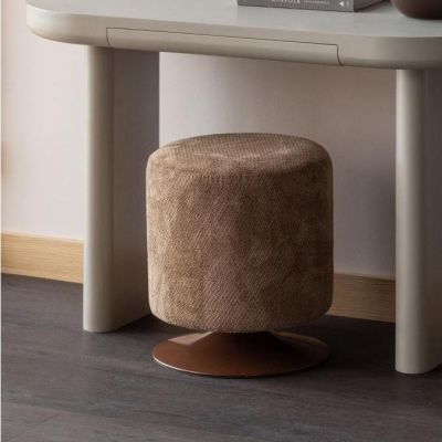 Woood Islen poef met draaivoet bouclé